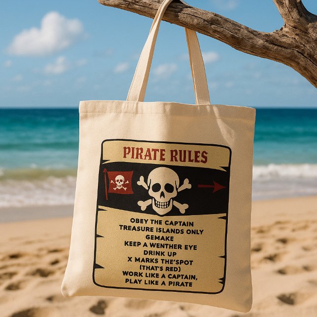 Tote Bag Règles de pirate noir et rouge (Créateur téléchargé)