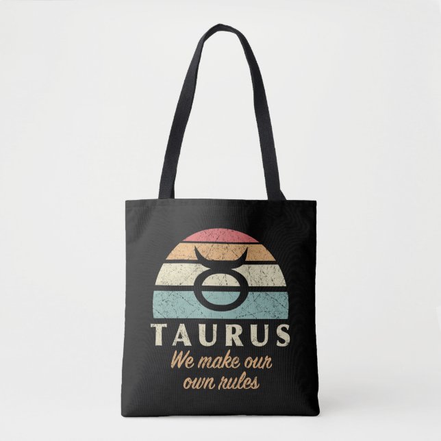 Tote Bag Règles drôles du zodiaque Taureau (Devant)