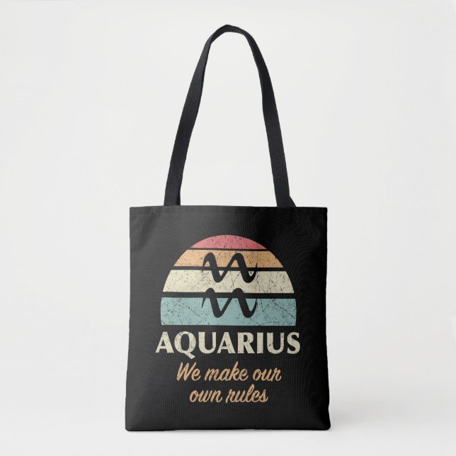 Tote Bag Règles drôles du zodiaque Verseau (Devant)
