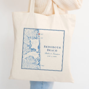 Tote Bag Rehoboth Beach Delaware Navy Blue Mariage