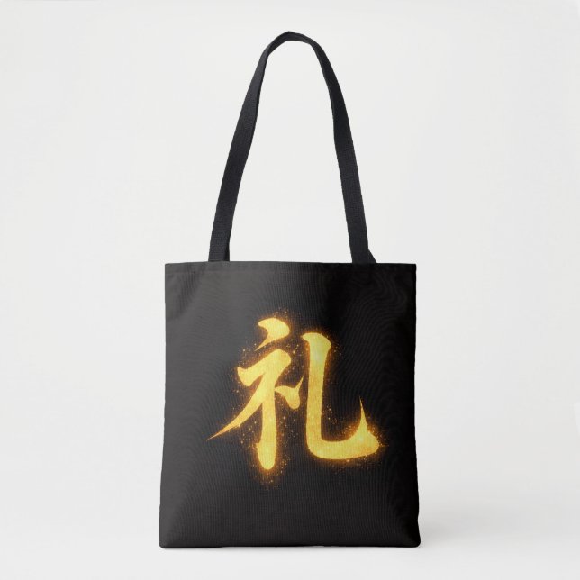 Tote Bag Rei (礼) – One of the Seven Virtues of Bushidō  (Devant)