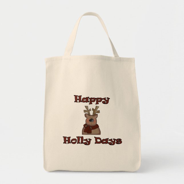 Tote Bag Reindeer Holly Days Tshirts et cadeaux (Devant)