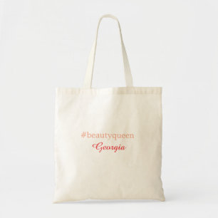 Tote Bag Reine de beautéhashtag rouge clair ajouter nom fil