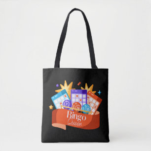 Tote Bag Reine de Bingo en noir