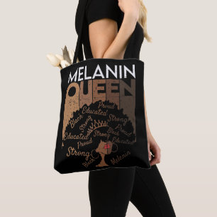 Tote Bag Reine de Mélanine Afro-Américaine Noire