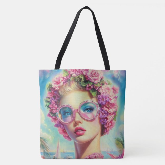 Tote Bag Reine glamour tropicale (Devant)