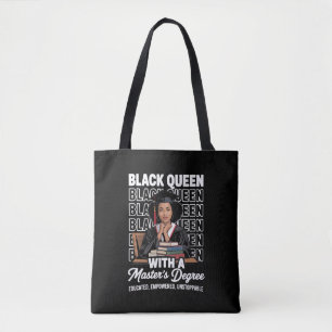 Tote Bag Reine Noire Diplômée de Master Éduquée