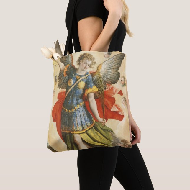 Tote Bag Religieux vintage, Saint Michel vainc Lucifer (De près)