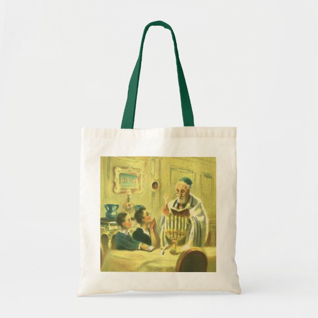 Tote Bag Religion Ancienne, Judaïsme, Allumer la Menorah (Devant)