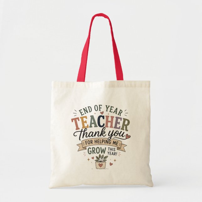 Tote Bag Remerciement à l'enseignant de fin d'année pour m' (Devant)