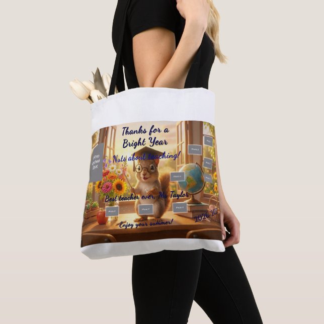 Tote Bag Remerciement à l'enseignant de fin d'année Sunny S (De près)
