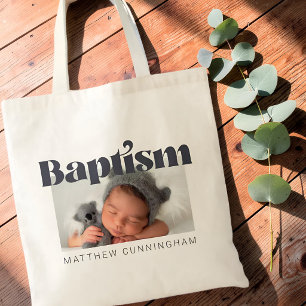 Tote Bag Remerciement de baptême moderne gras simple photo
