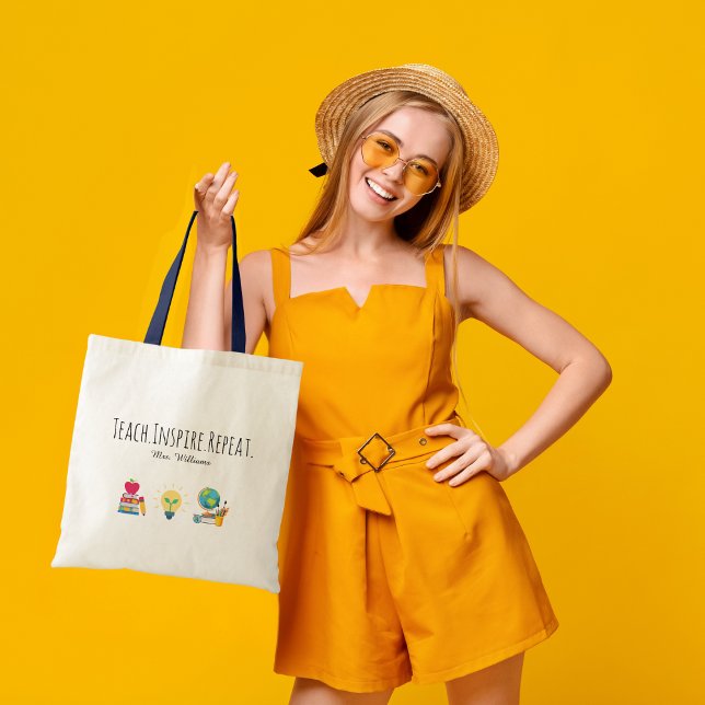 Tote Bag Remerciement de professeur Enseigner Inspirer Répé (Créateur téléchargé)