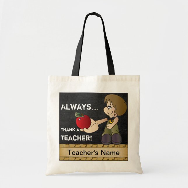 Tote Bag Remerciez toujours un texte du professeur | (Devant)