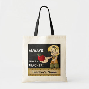 Tote Bag Remerciez toujours un texte du professeur