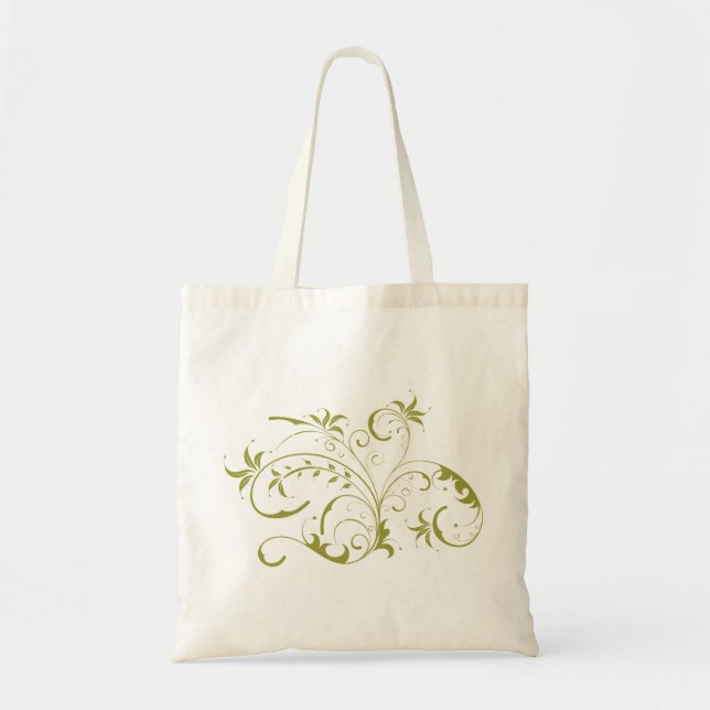 Tote Bag Remous olive de fleur (Devant)