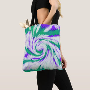 Tote Bag Remous pourpre vert de colorant de cravate
