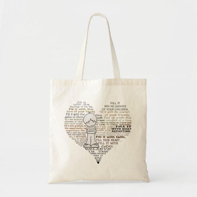 Tote Bag Remplis ton cœur (Devant)