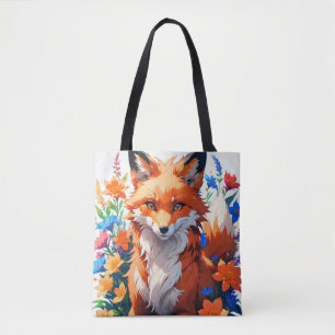 Tote Bag Renard à fleurs
