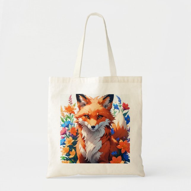 Tote Bag Renard à fleurs (Devant)