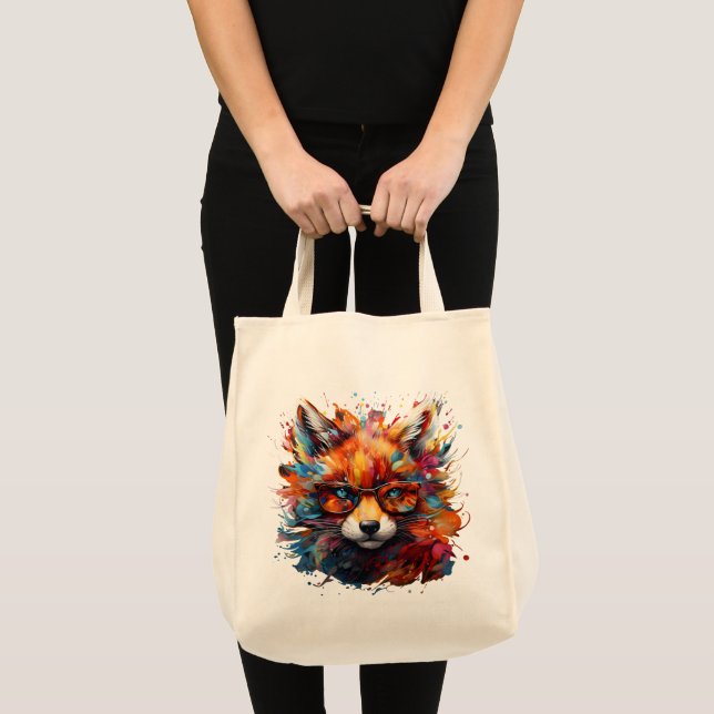 Tote Bag Renard Abstrait libre sauvage (Devant (produit))