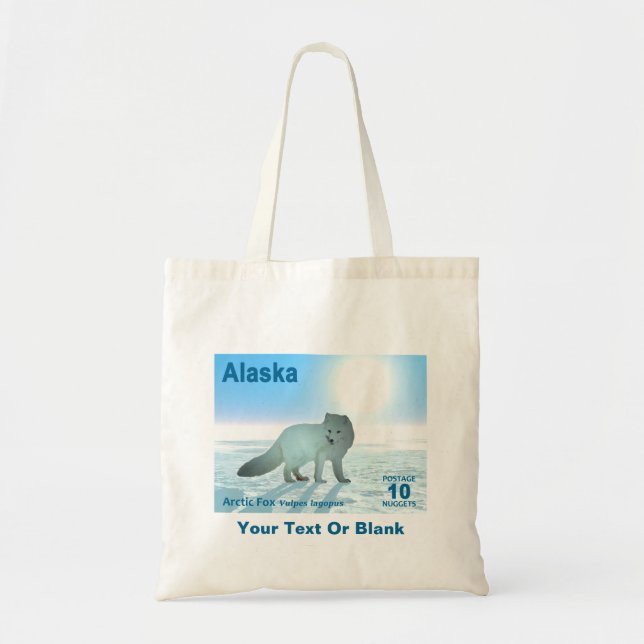 Tote Bag Renard arctique - Alaska Postage (Devant)