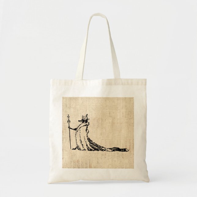 Tote Bag Renard avec Couronne Illustration d'antiquité Art  (Devant)