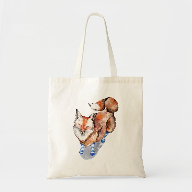 Tote Bag Renard en Chaussettes (Devant)