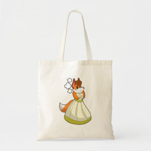 Tote Bag Renard en mariée avec une robe de mariée.PNG