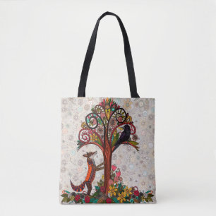 Tote Bag renard et corbeau