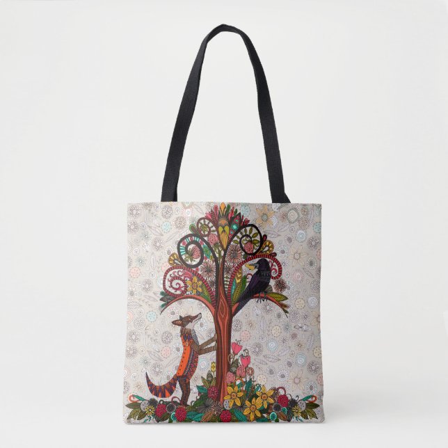 Tote Bag renard et corbeau (Devant)