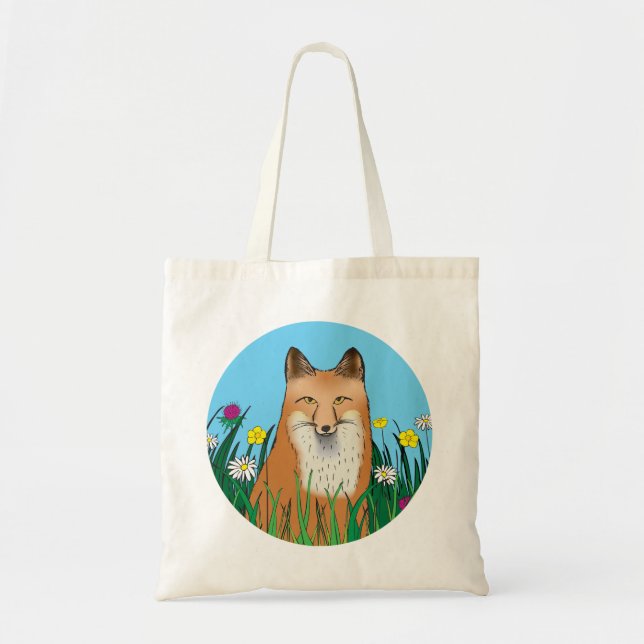 Tote Bag Renard et Fleurs (Devant)