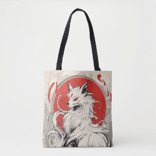 Tote Bag Renard japonais blanc Kitsune