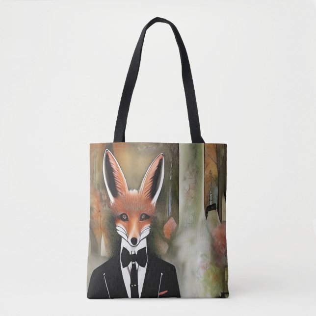 Tote Bag Renard rouge avec Martini (Devant)