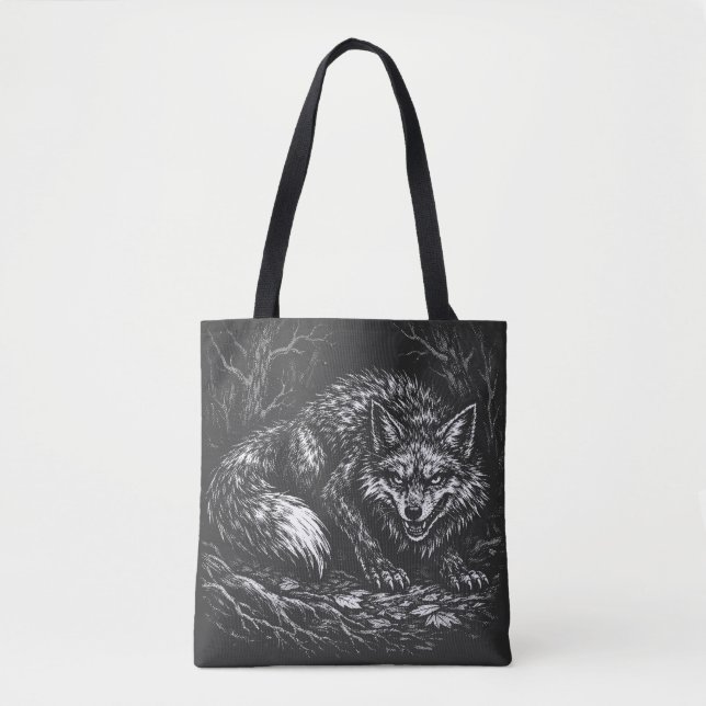 Tote Bag Renard rusé de la forêt — par BurnsInHell (Devant)