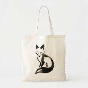 Tote Bag Renard Silencieux - Pinceau d'encre minimaliste su