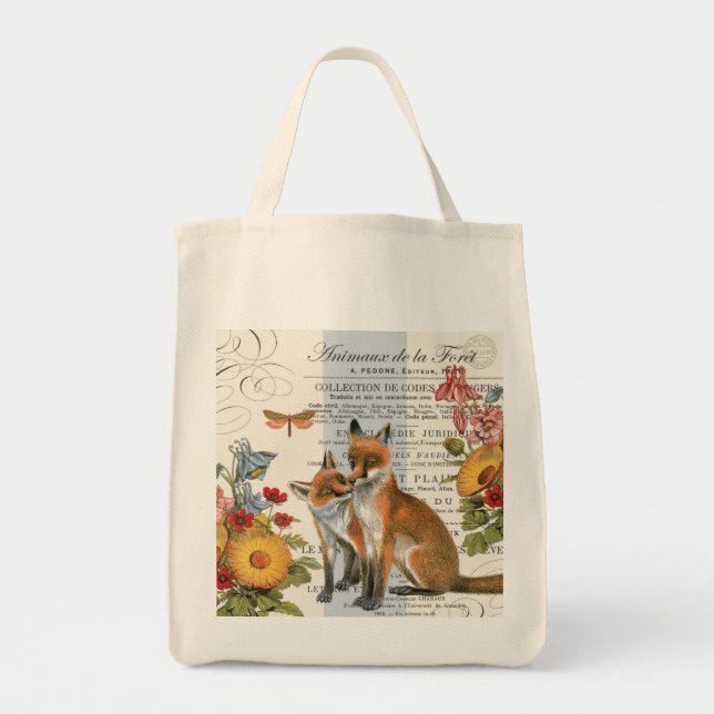 Tote Bag Renard vintage moderne de région boisée (Devant)