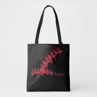 Tote Bag "Rencontrer les longues orchidées rouges" Fourre-t