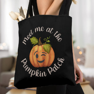 Tote Bag Rencontrez-Moi À La Citrouille Patch Winking Citro