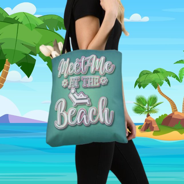 Tote Bag Rencontrez-moi au Beach Colorful Text (Créateur téléchargé)
