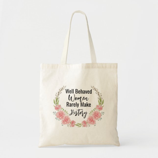 Tote Bag Rendre l'histoire mignonne citation florale (Devant)