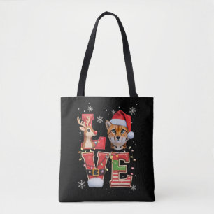 Tote Bag Renne ELF Chapeau de Père Noël Amour Guépard Anima