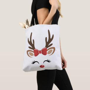 Tote Bag Rennes de Noël Mignonnes Vacances Hiver