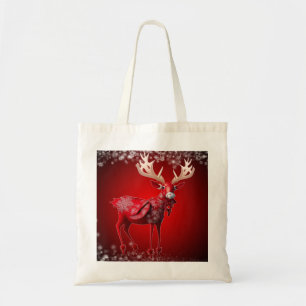 Tote Bag Rennes rouges de Noël Flocons d'hiver Vacances d'h