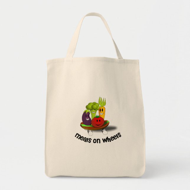 Tote Bag Repas drôles sur des roues (Devant)