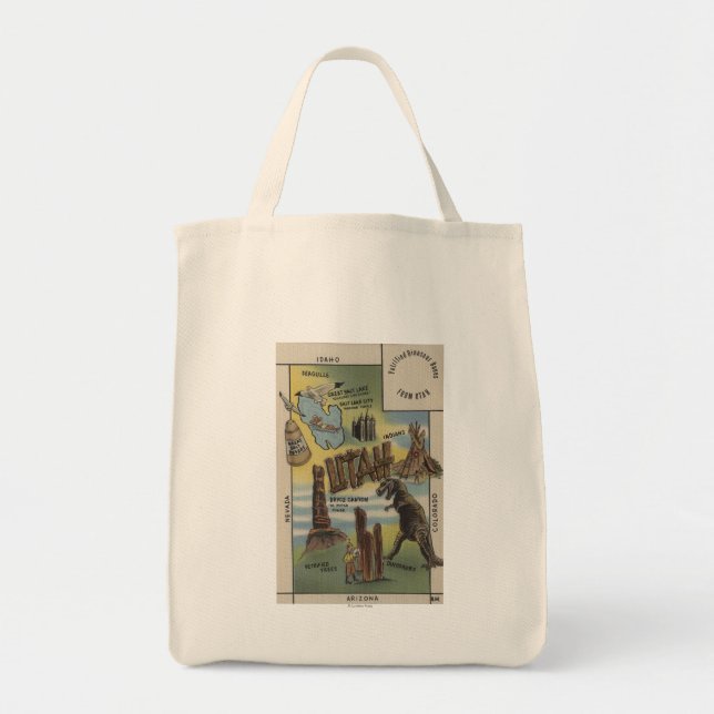 Tote Bag Représentation des sites à voir dans UtahUtah (Devant)