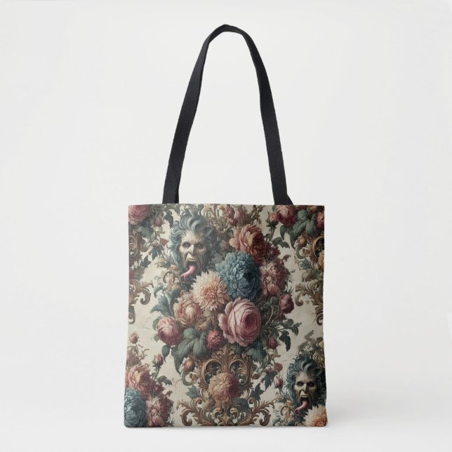 Tote Bag Requiem Rhapsody - Bête Florale baroque gothique (Devant)