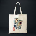 Tote Bag requin chat japonais rétro Samurai Vintage Kanagaw<br><div class="desc">requin chat japonais rétro Samurai Vintage Kanagawa</div>