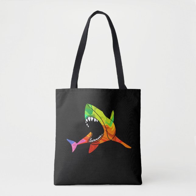 Tote Bag Requin coloré (Devant)