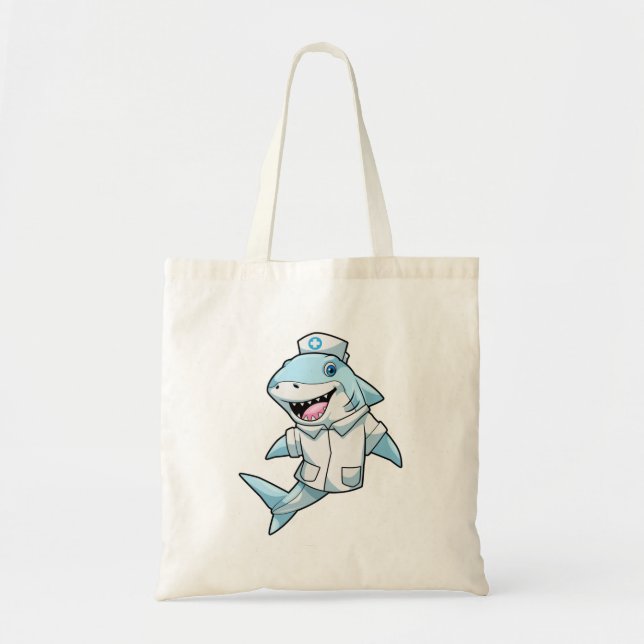 Tote Bag Requin comme infirmière avec manteau (Devant)